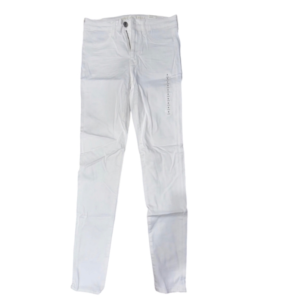 New American Eagle Super Stetch Skinny Fresh White Jeans Sz 2 Long